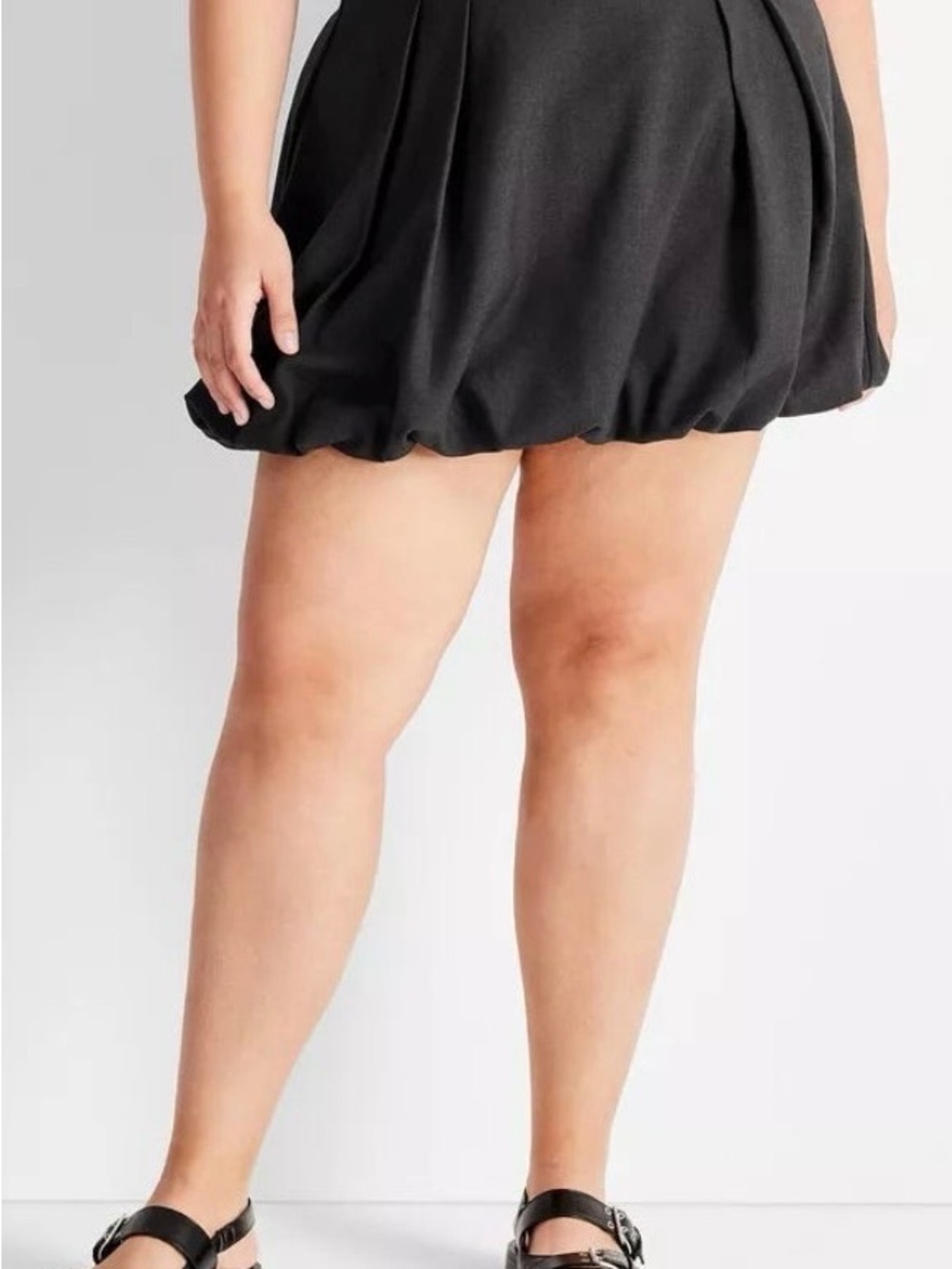 Future collective  Black Bubble-Hem Mini Skirt